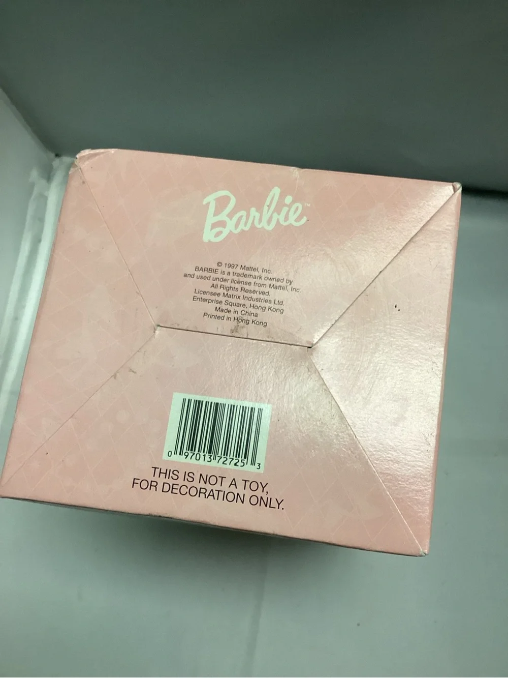 Barbie Dream Bride Pink Decoupage Ornament 4” with Wooden Stand